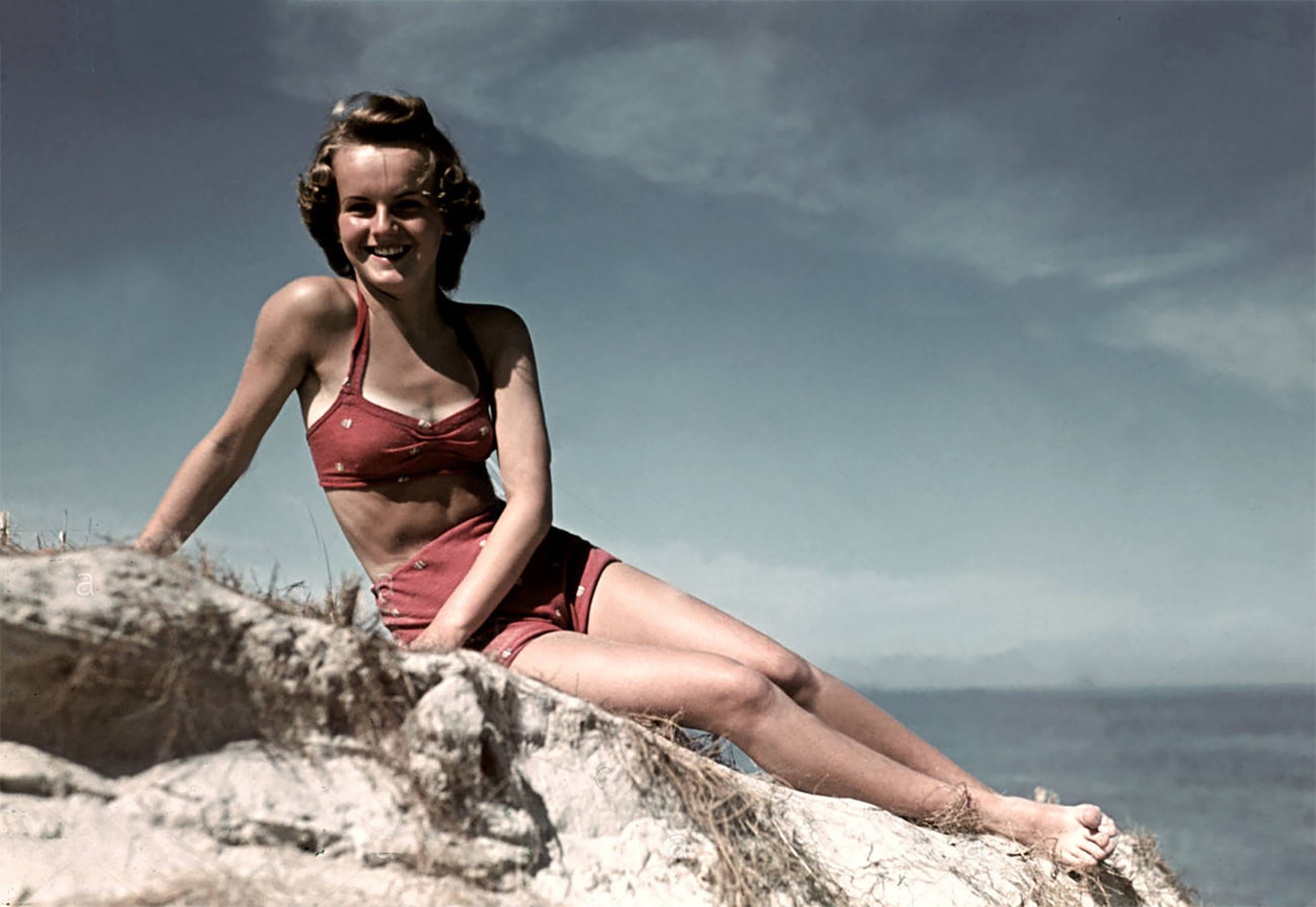 1950s bathing suit portrait