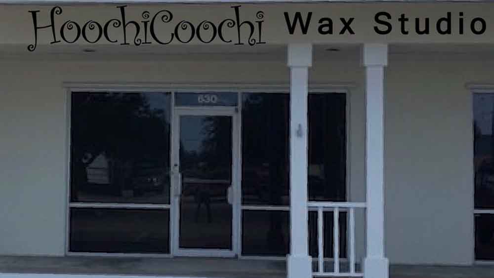 HoochiCoochi Wax Studio shopfront and signage