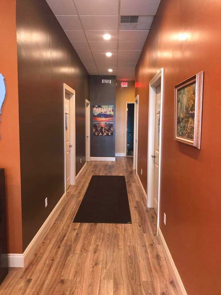 Hallway leading to the private treatment rooms