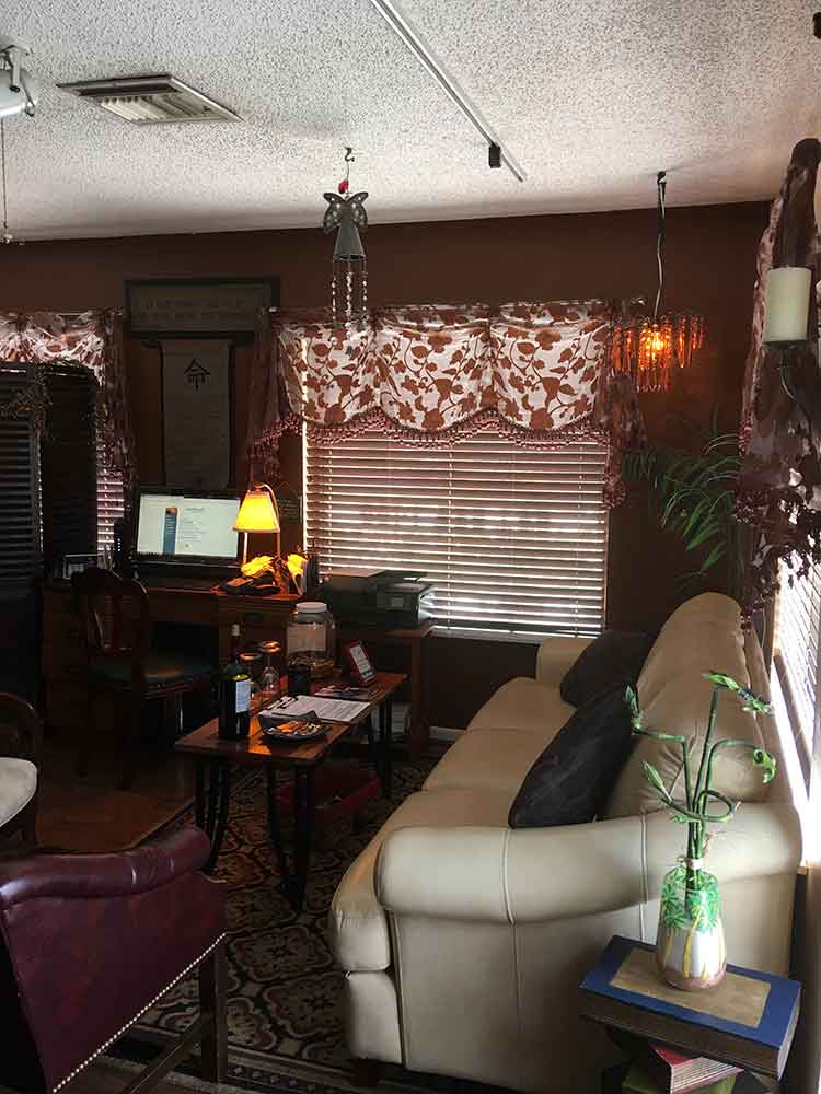 Studio lounge with shuttered windows
