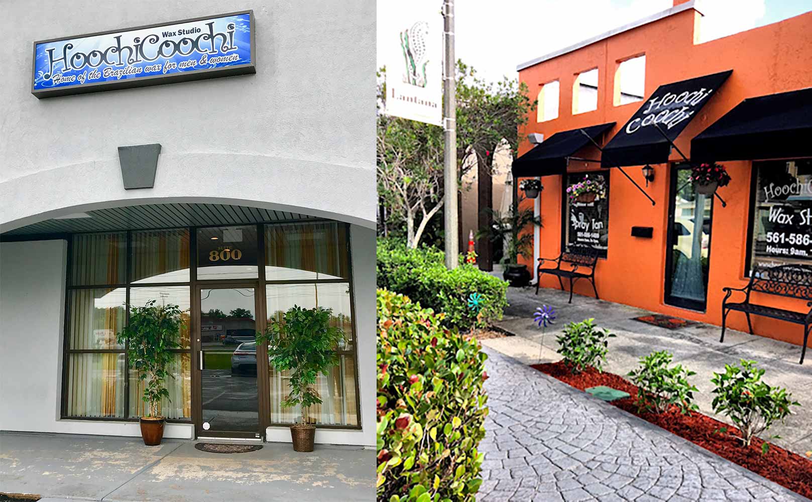 Two HoochiCoochi Wax Studio storefronts